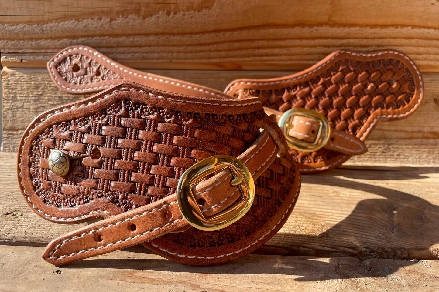 Basketweave Spur Straps