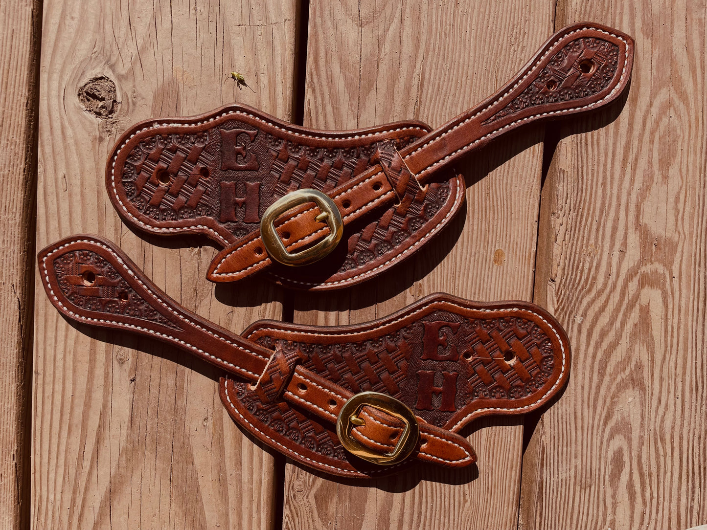 Basketweave Spur Straps