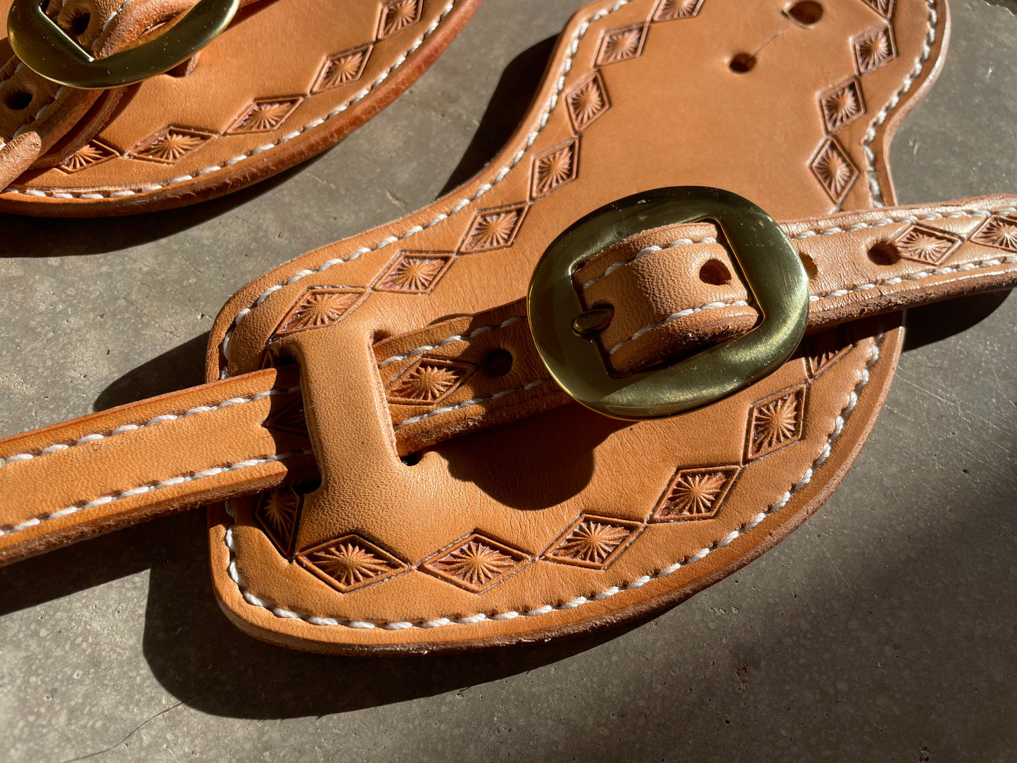 Border Stamped Spur Straps
